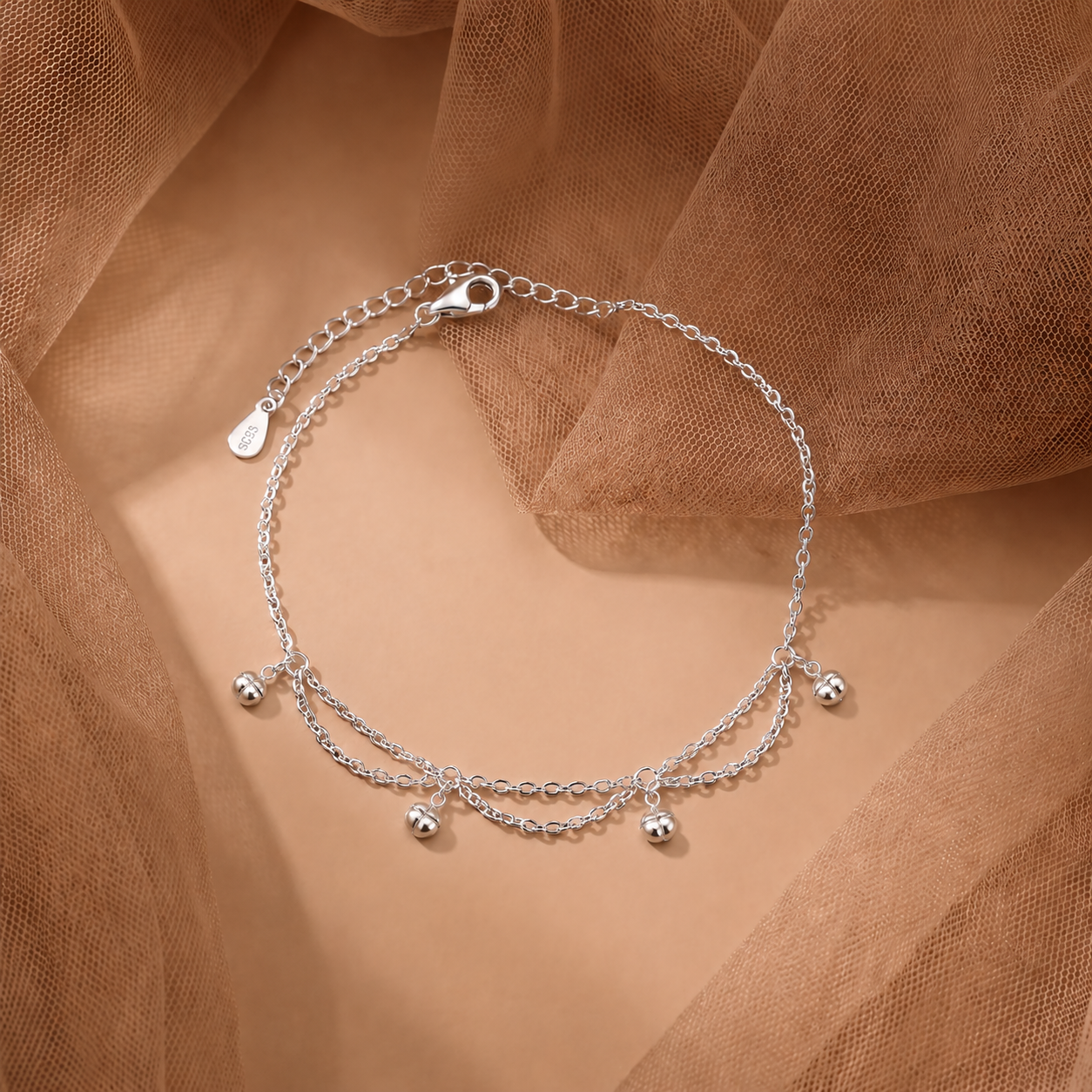 Tiny Ghungroo 92.5 Sterling Silver Anklet