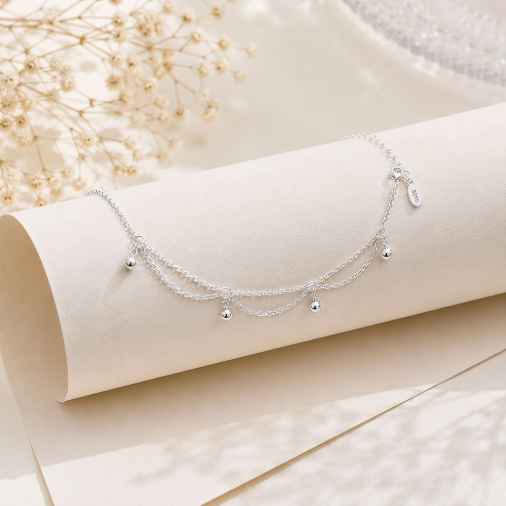 Tiny Ghungroo 92.5 Sterling Silver Anklet