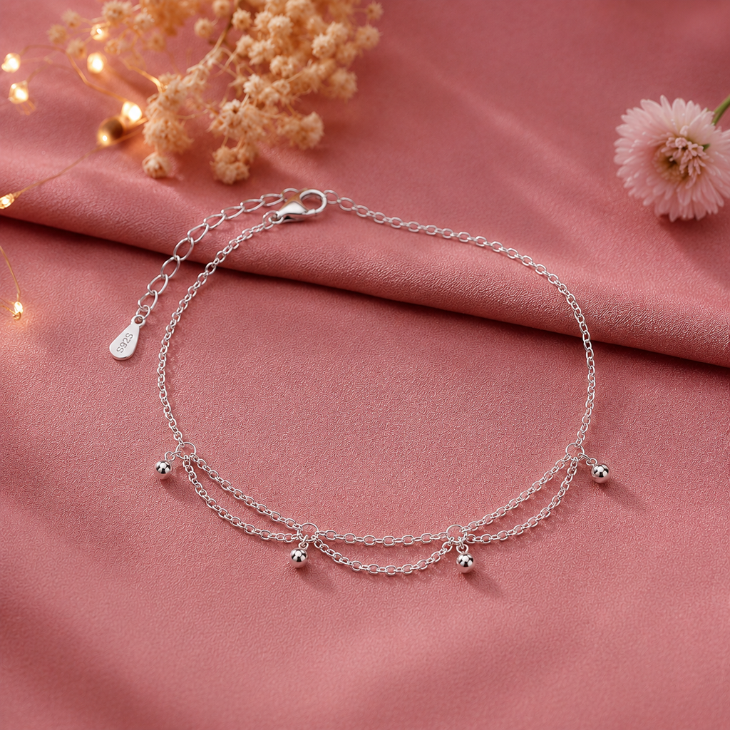 Tiny Ghungroo 92.5 Sterling Silver Anklet