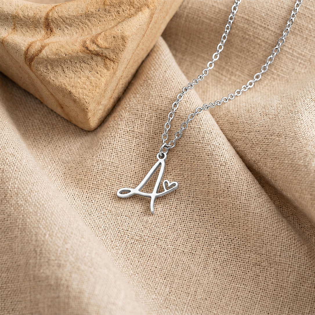 Vylae Initial Necklace with Heart