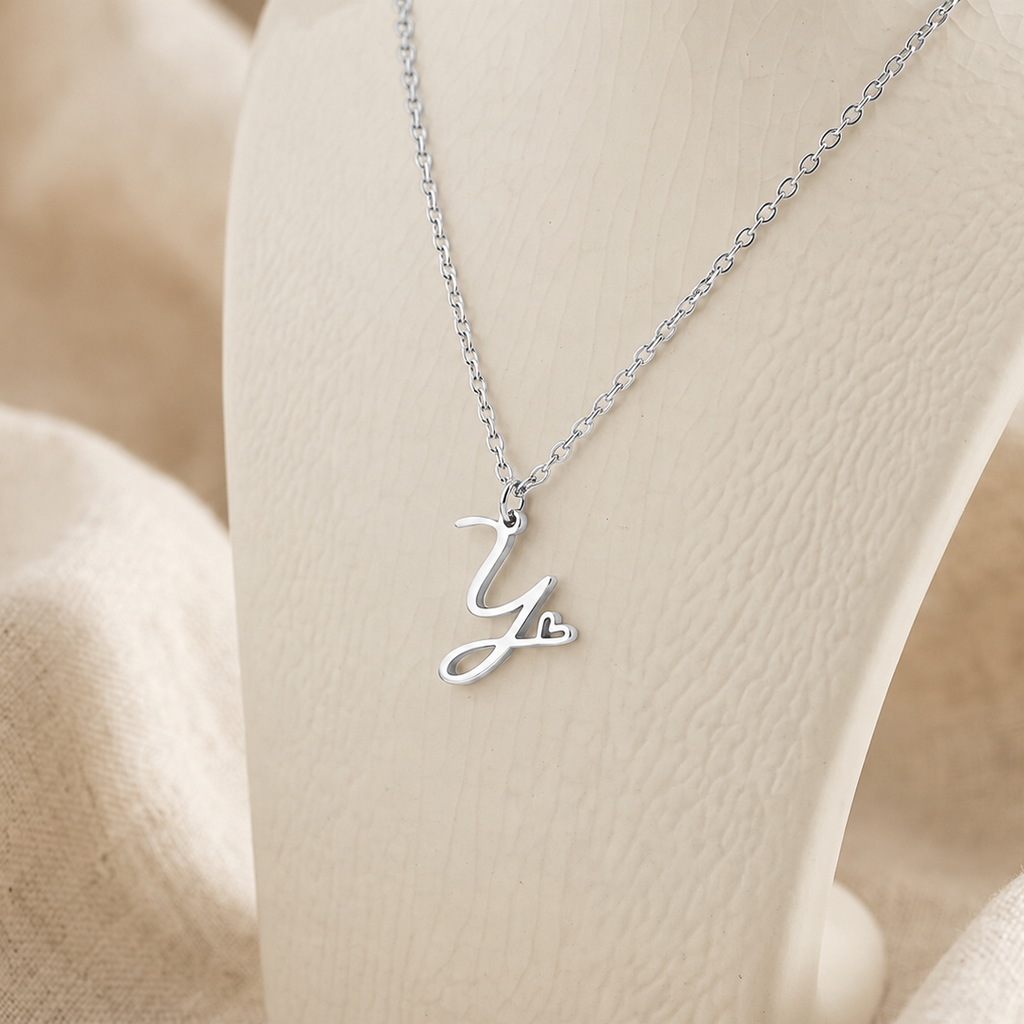 Vylae Initial Necklace with Heart