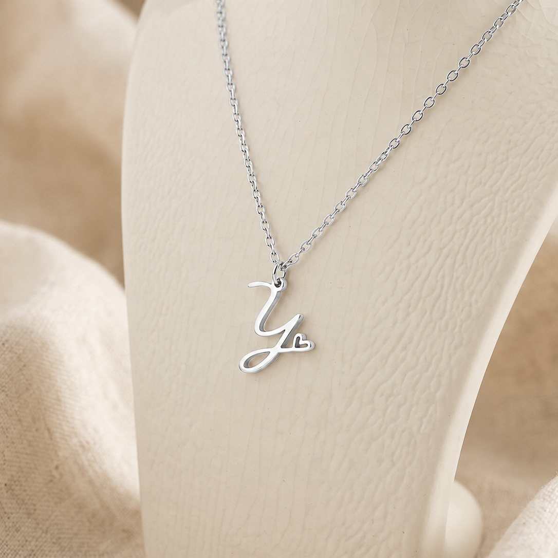 Vylae Initial Necklace with Heart