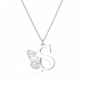 Vylae Butterfly Initial Necklace