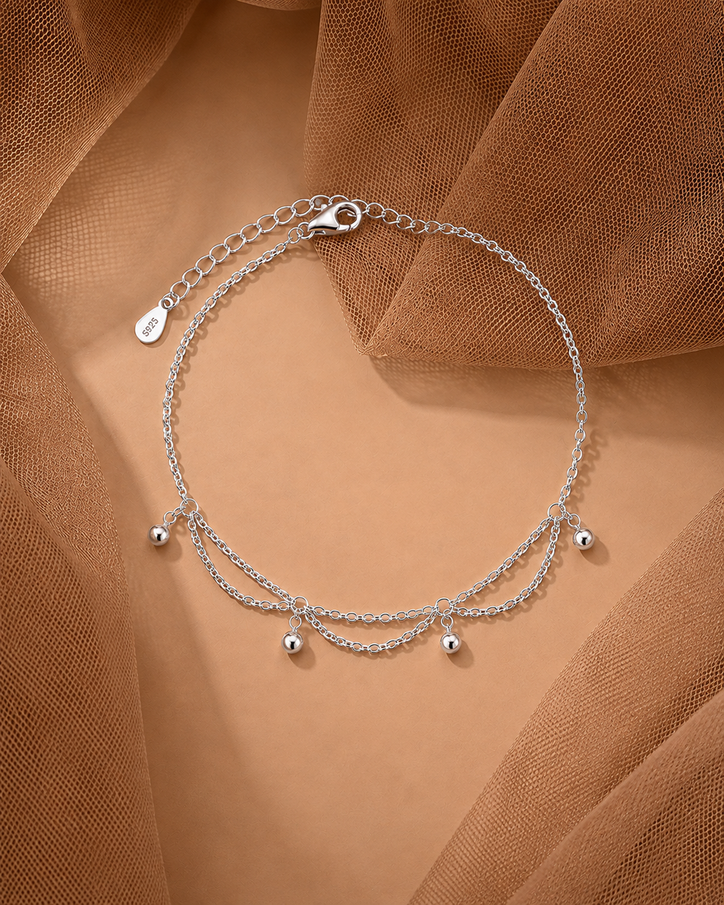 Tiny Ghungroo 92.5 Sterling Silver Anklet