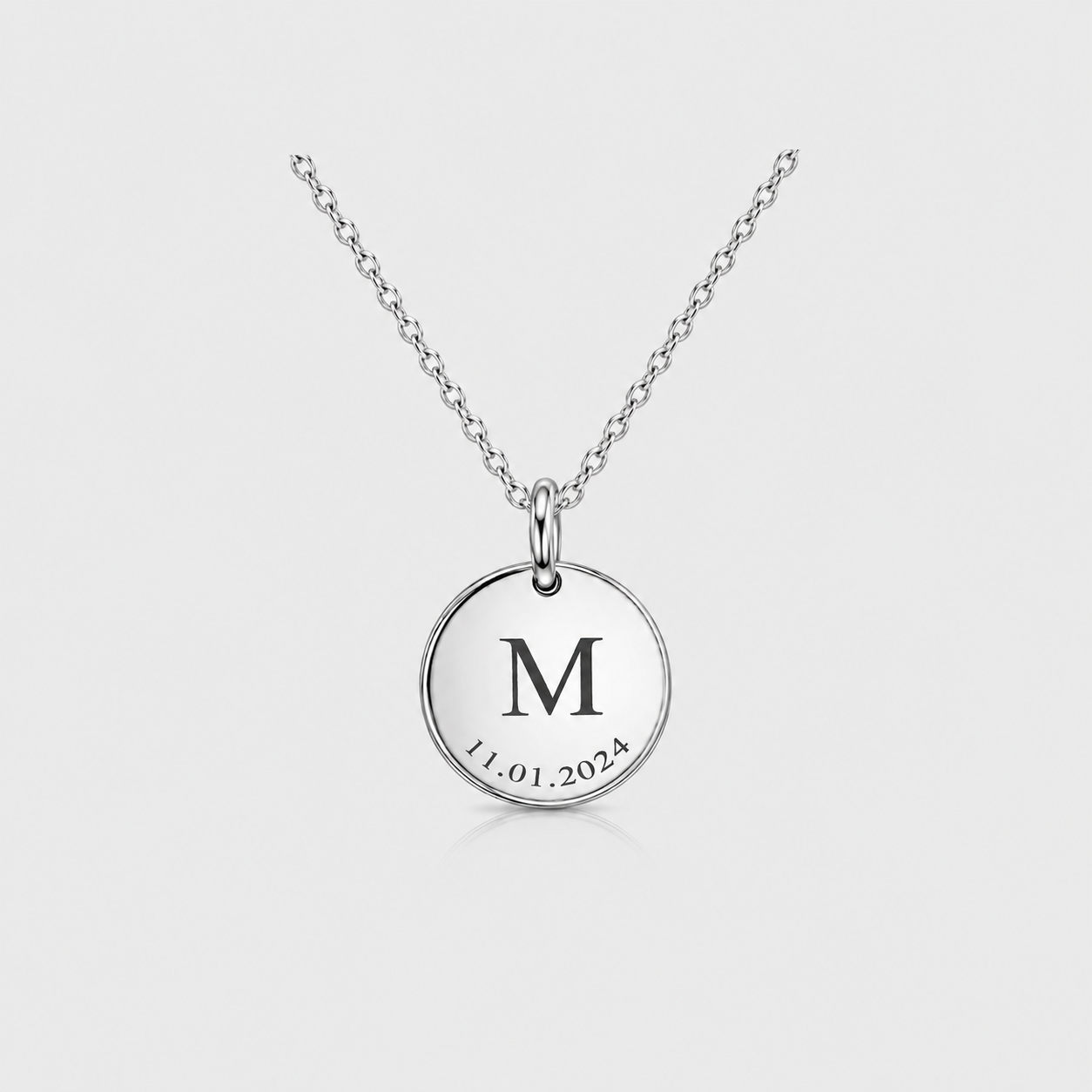 Vylae Initial and Date Engraved Necklace
