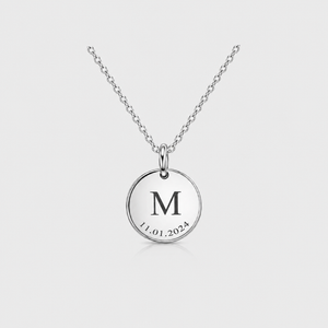 Vylae Initial and Date Engraved Necklace