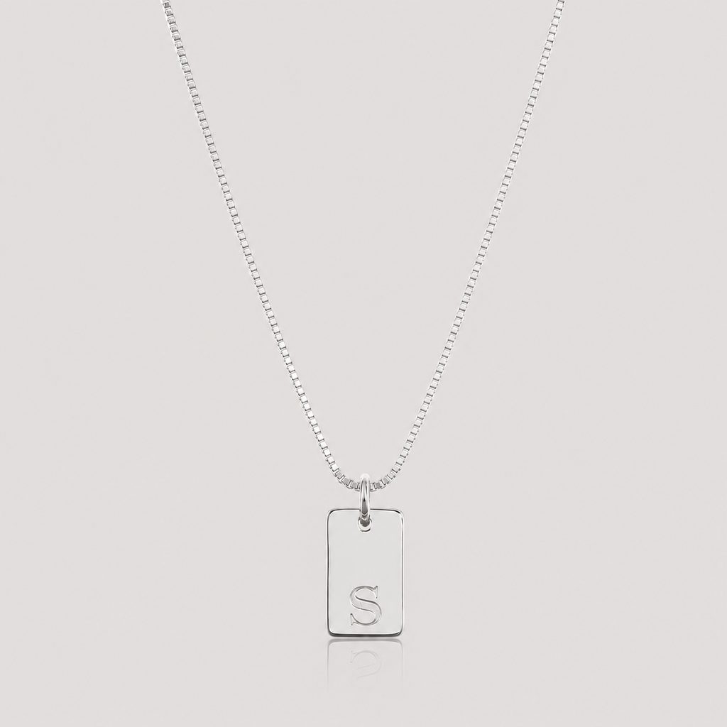 Silver Initial Charm Necklace
