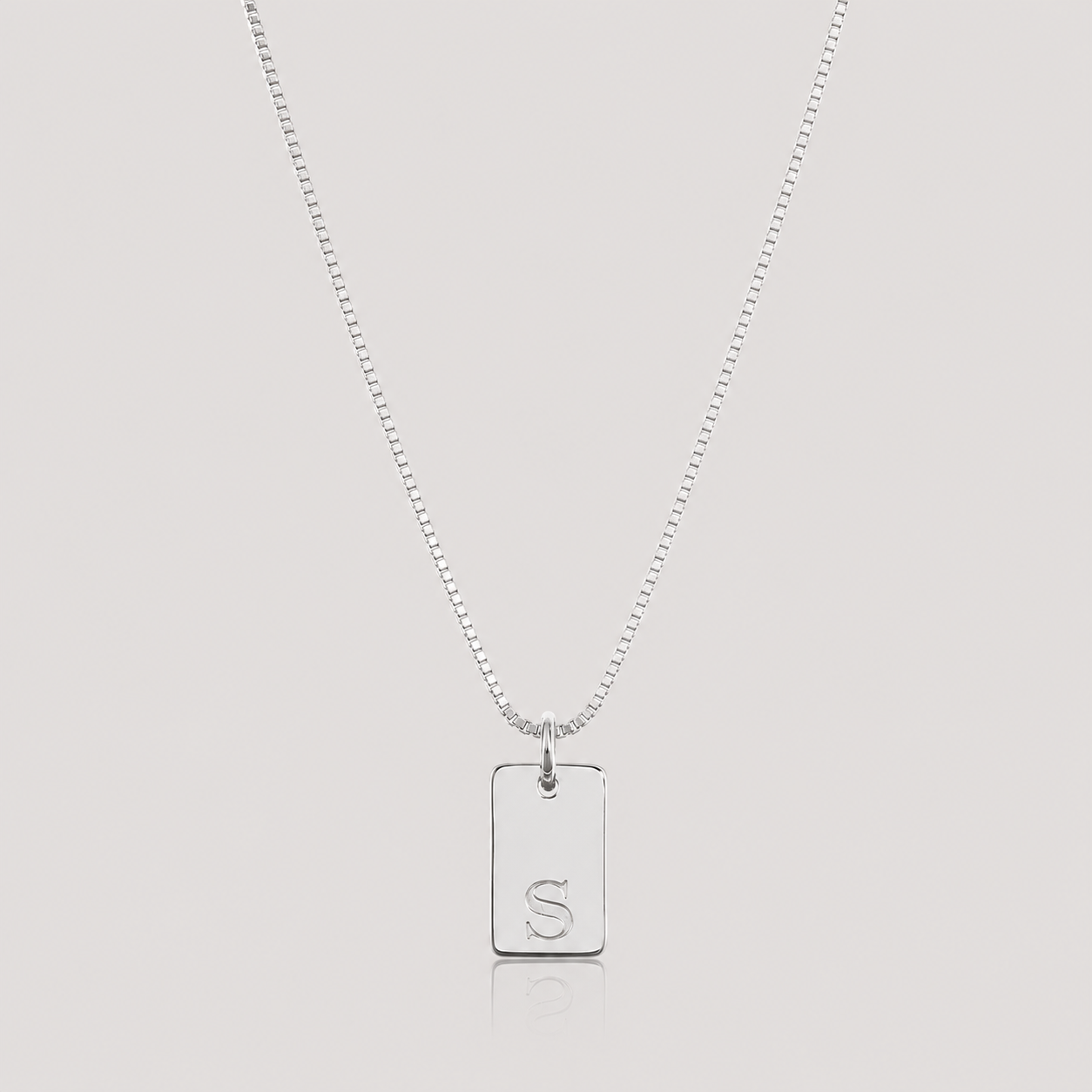 Silver Initial Charm Necklace