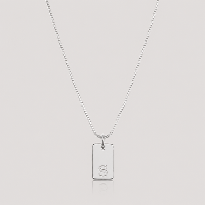 Silver Initial Charm Necklace