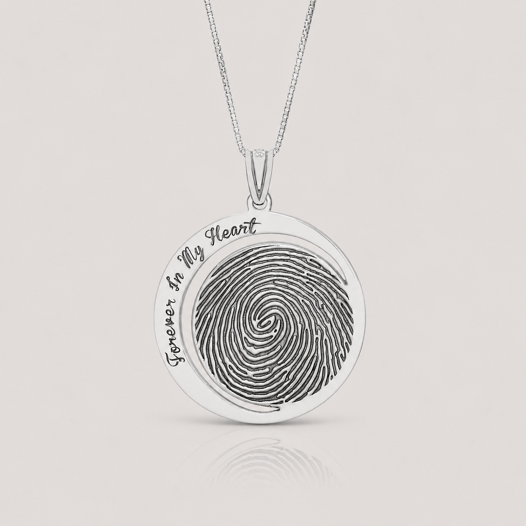 Silver Bond Fingerprint Necklace