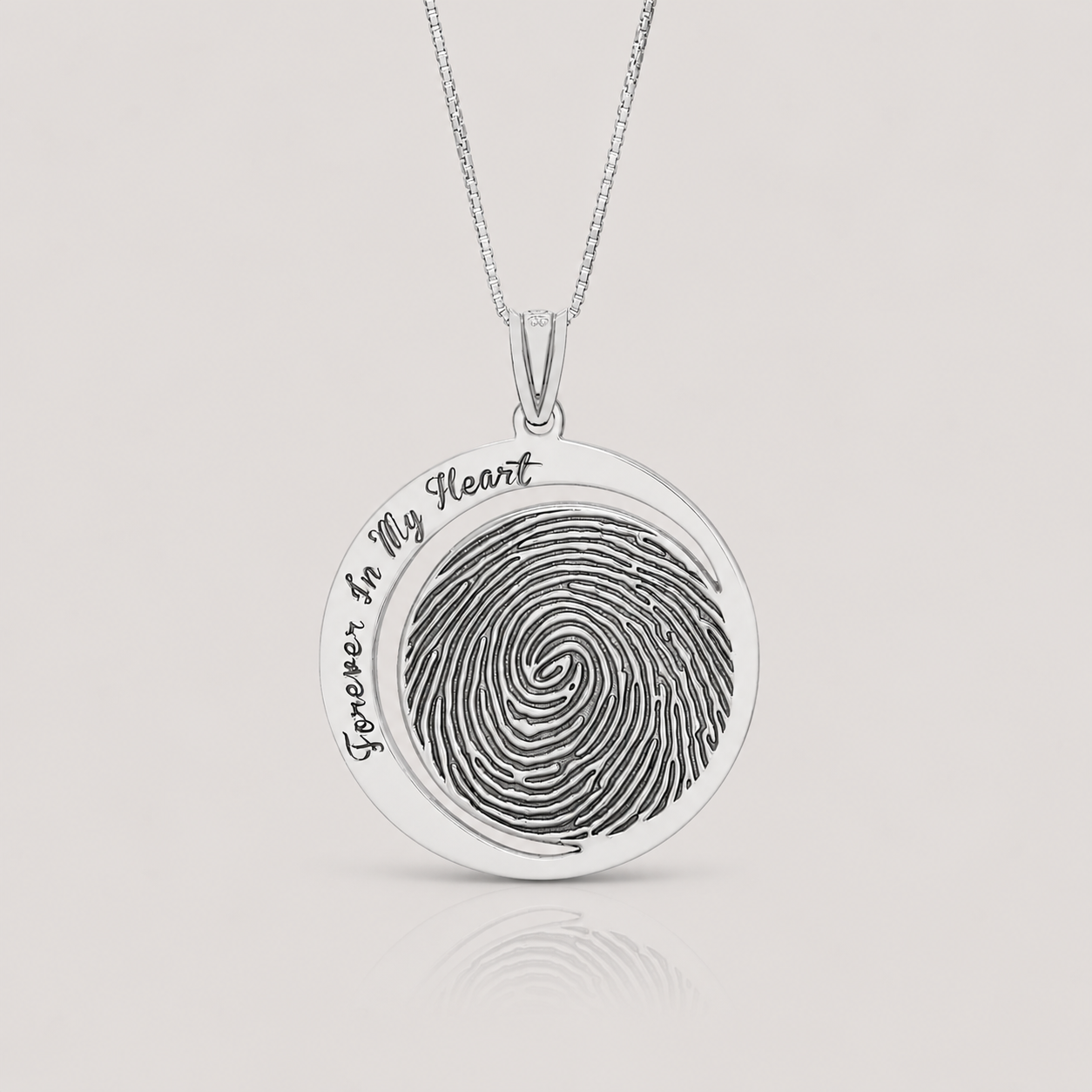 Silver Bond Fingerprint Necklace