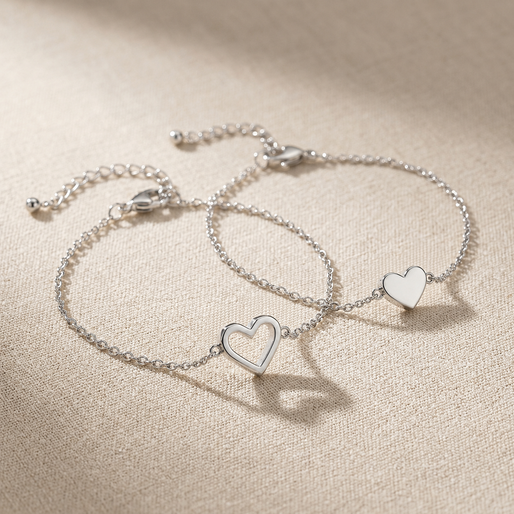Vylae Matching Heart Bracelets
