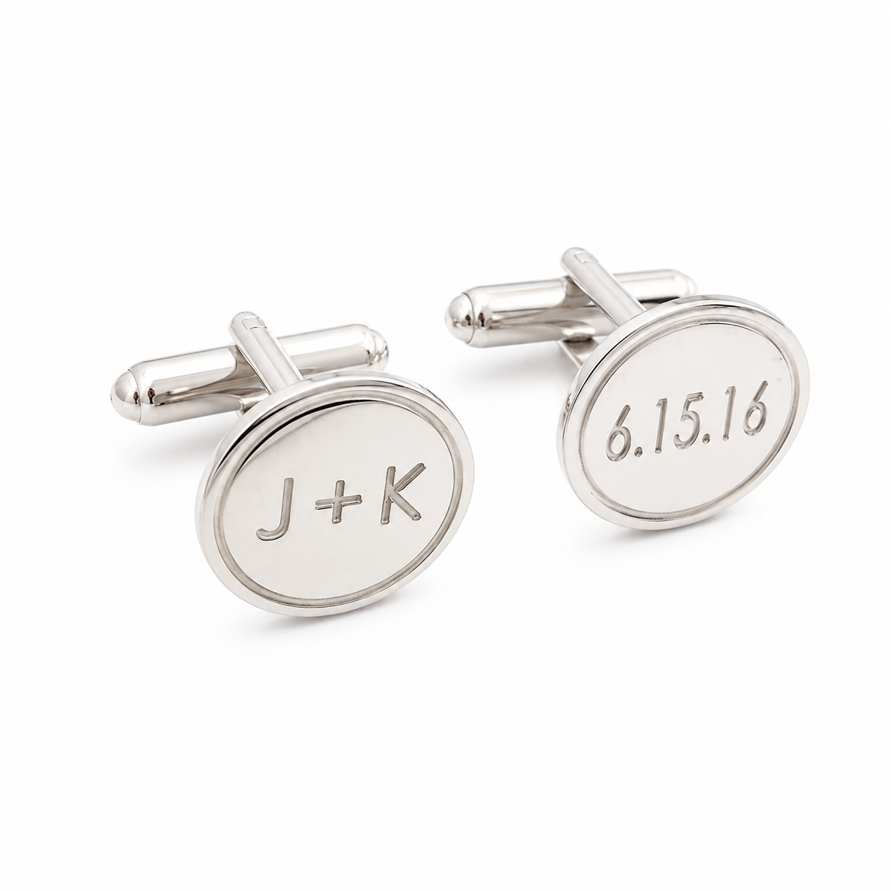 Mens Date and Initials Cufflinks