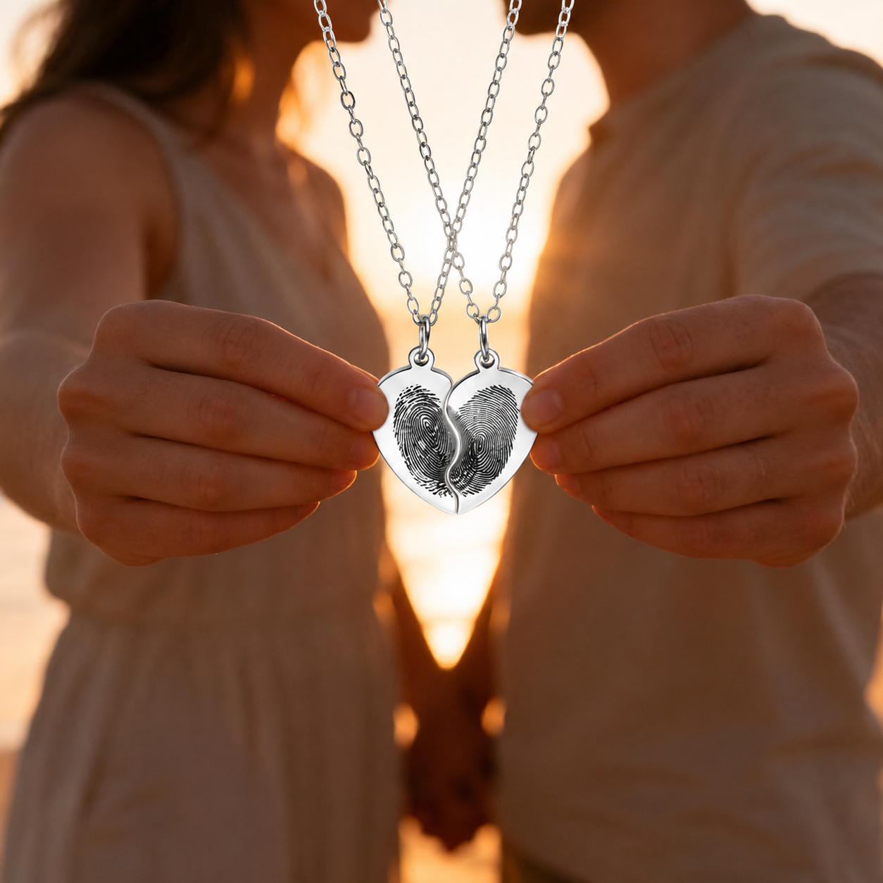 Split Heart Pendant Necklace