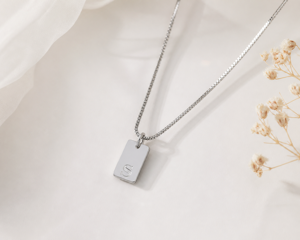 Silver Initial Charm Necklace