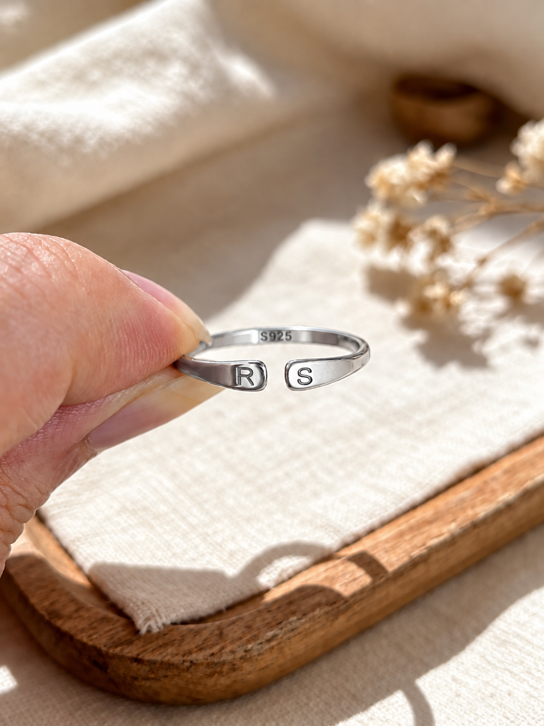 Engraved Adjustable Love Ring