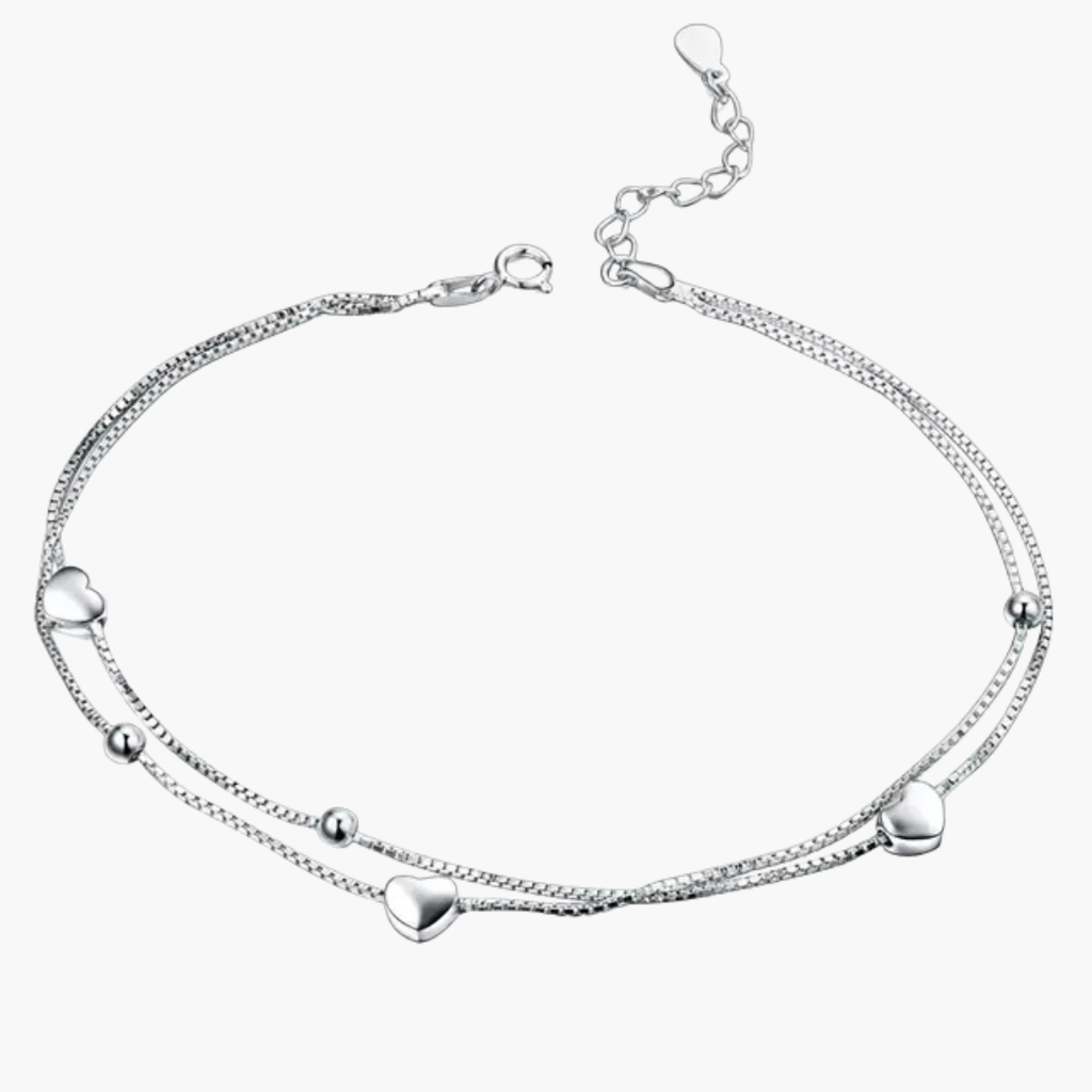 Charm Ankle Bracelet Anklets White Gold Plated 925 Sterling Silver
