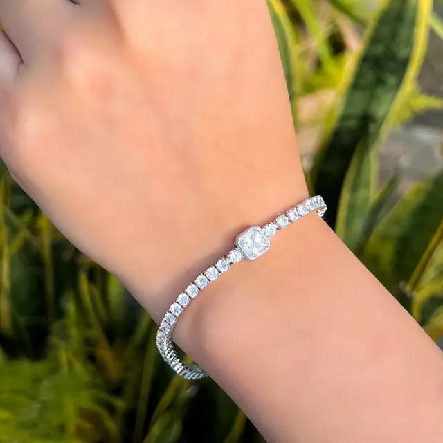 STERLING SILVER CZ TENNIS BRACLET