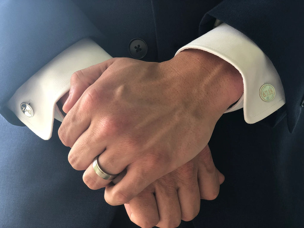 Mens Date and Initials Cufflinks