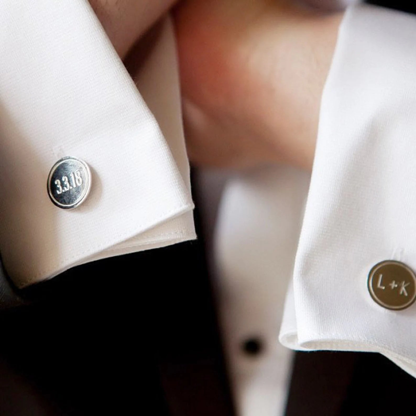 Mens Date and Initials Cufflinks