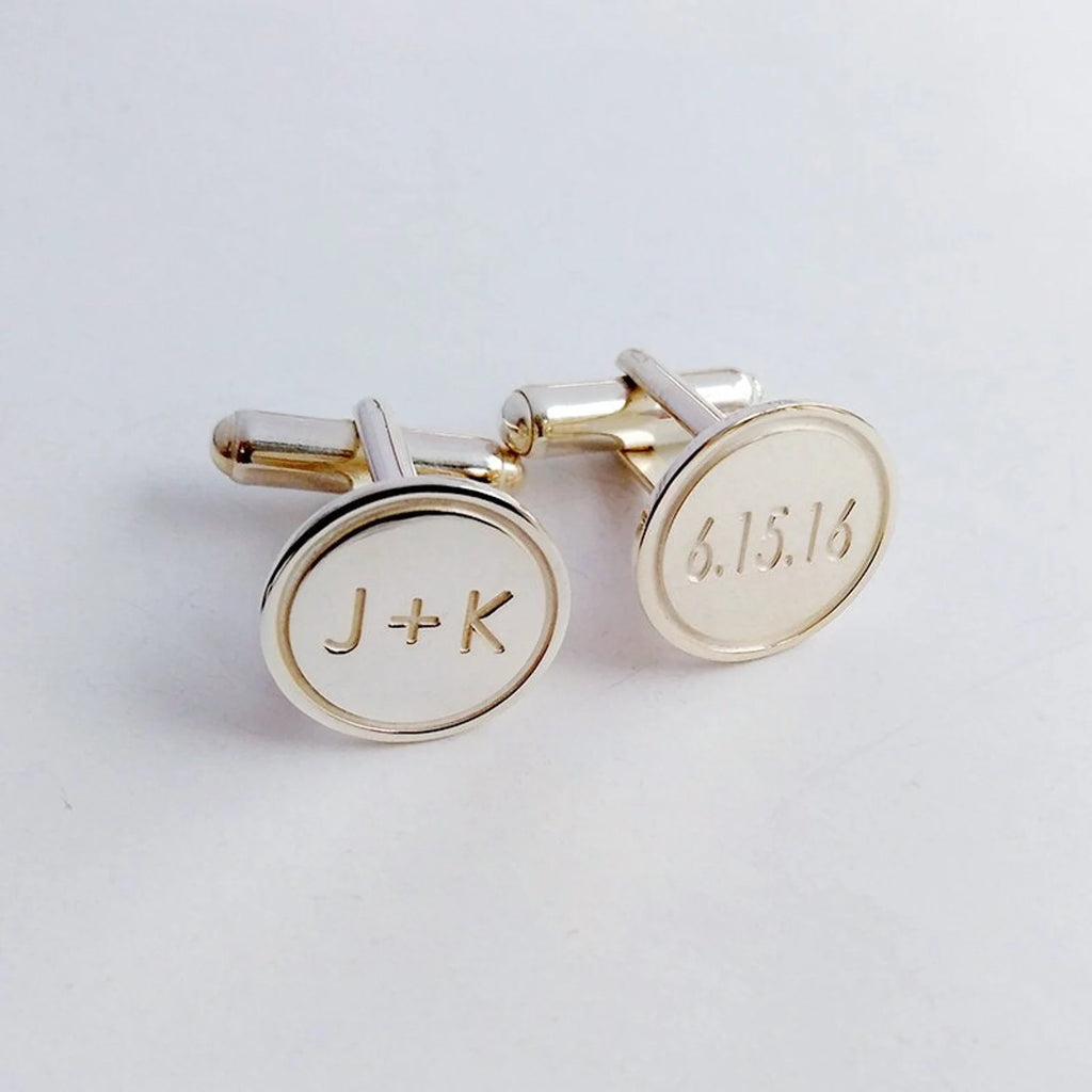 Mens Date and Initials Cufflinks