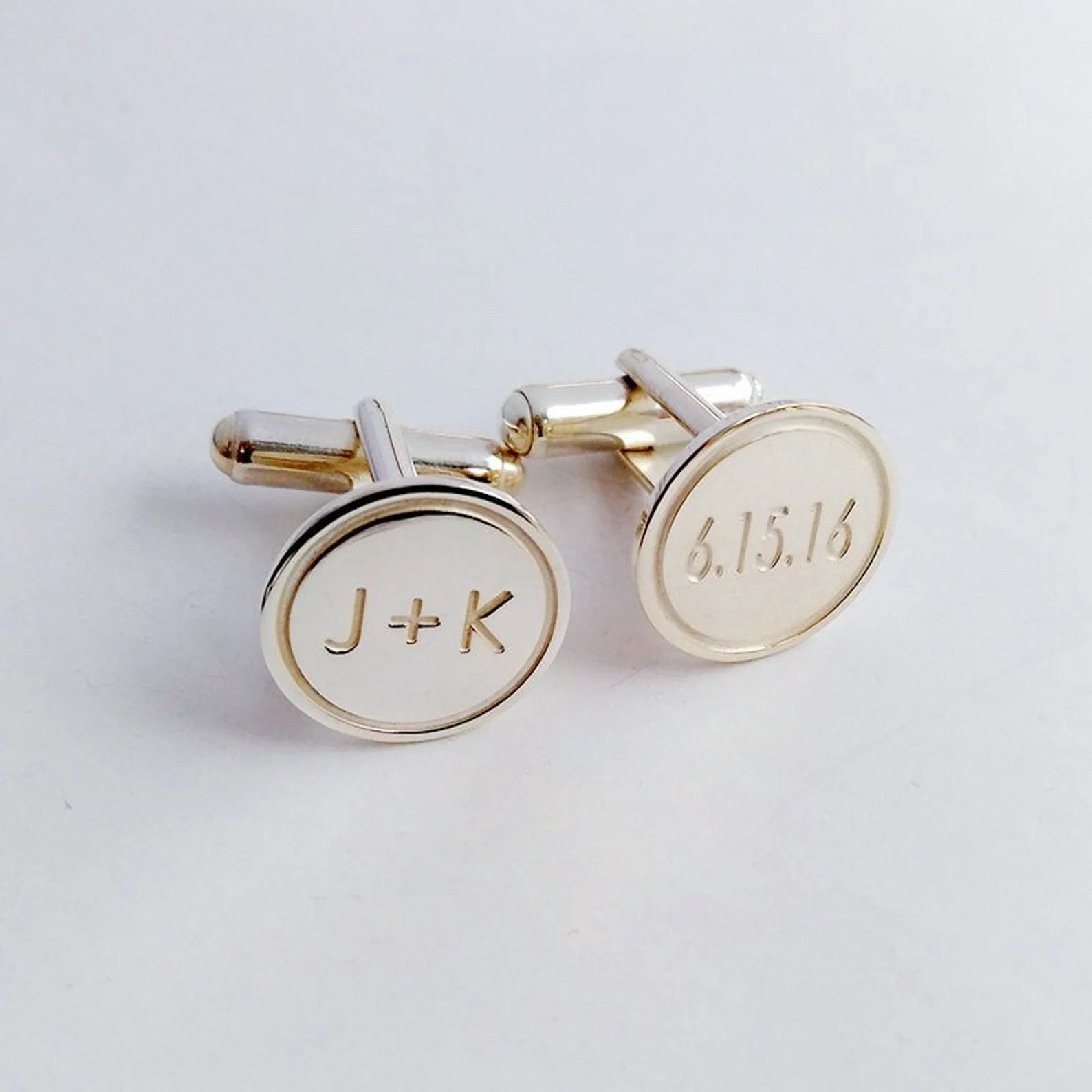Mens Date and Initials Cufflinks