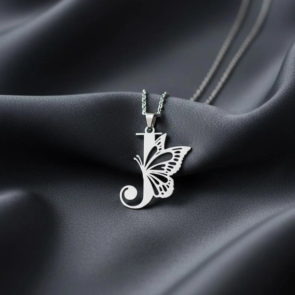 Vylae Butterfly Initial Necklace