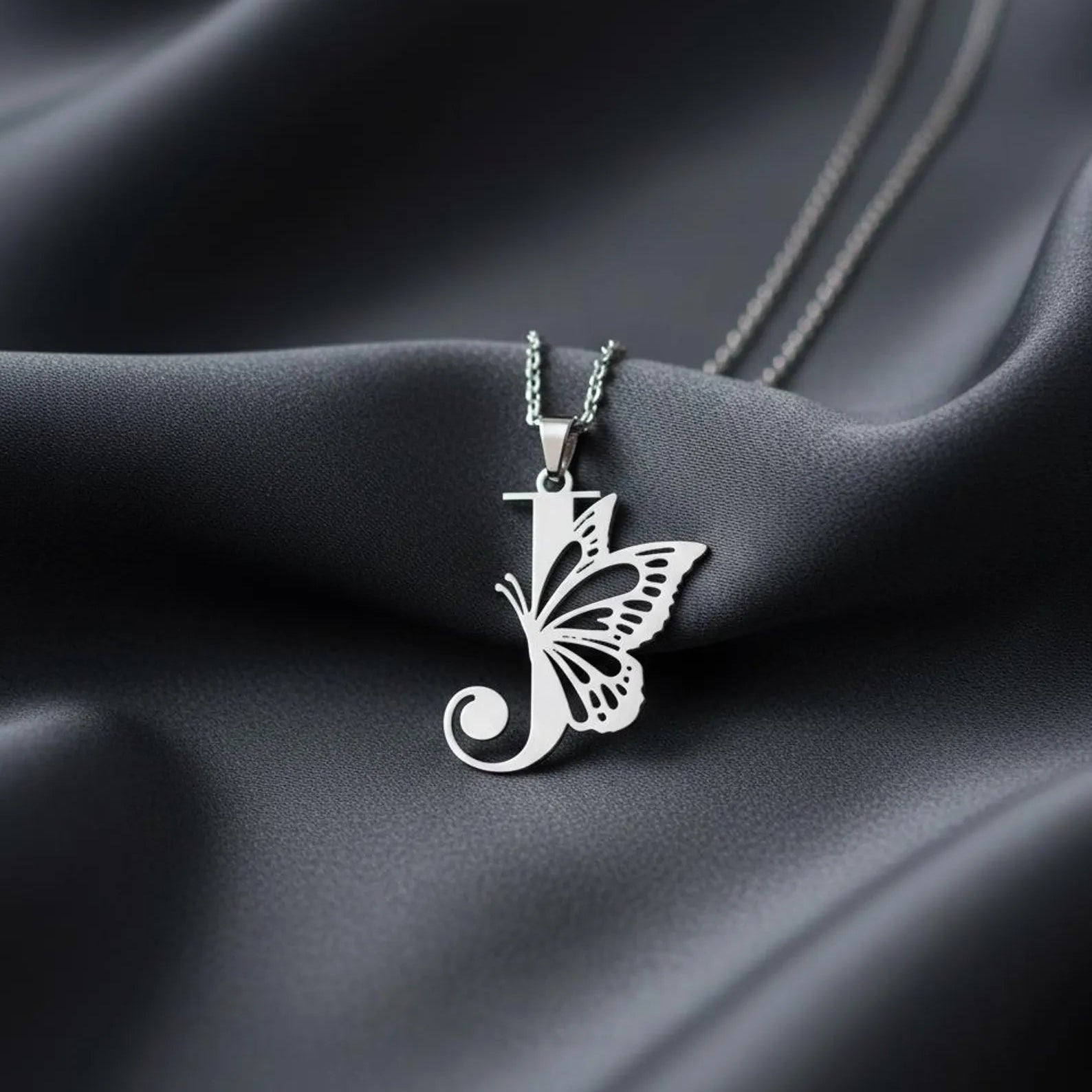 Vylae Butterfly Initial Necklace
