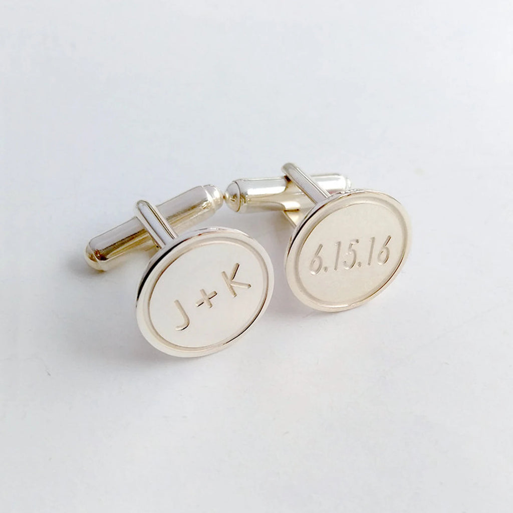 Mens Date and Initials Cufflinks