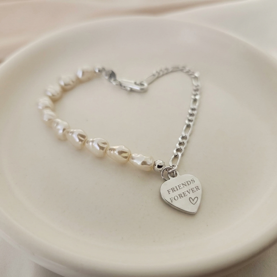 Pearl Beaded Engraved braclet