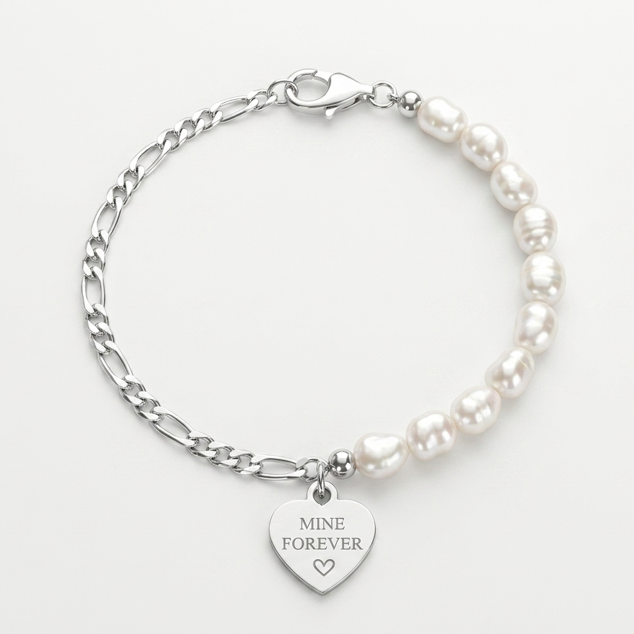 Pearl Beaded Engraved braclet