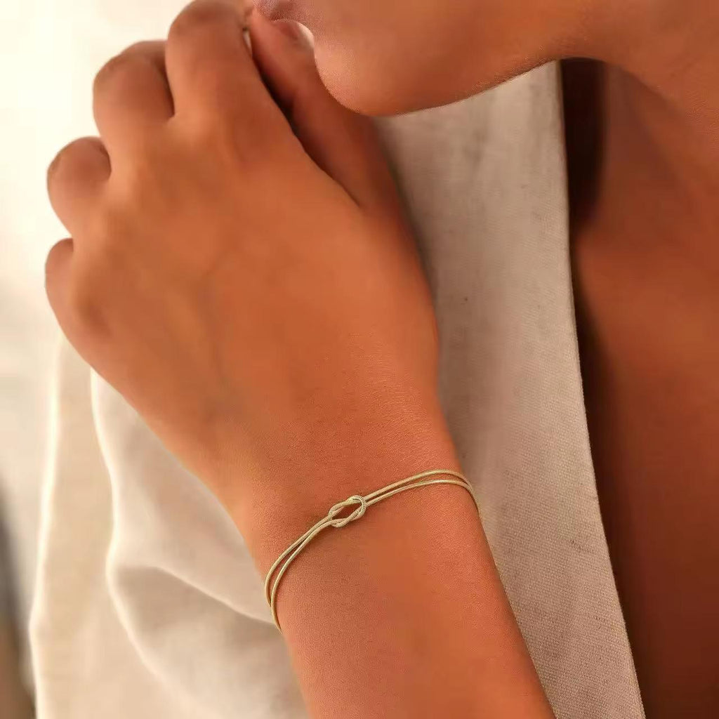 Silver Infinity Love Knot Couple Bracelet