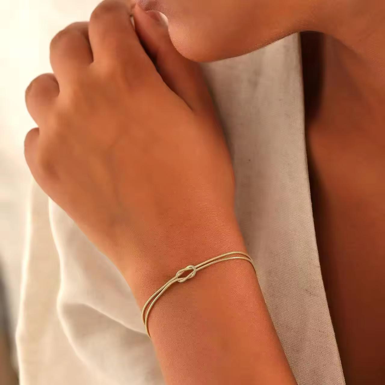 Silver Infinity Love Knot Couple Bracelet
