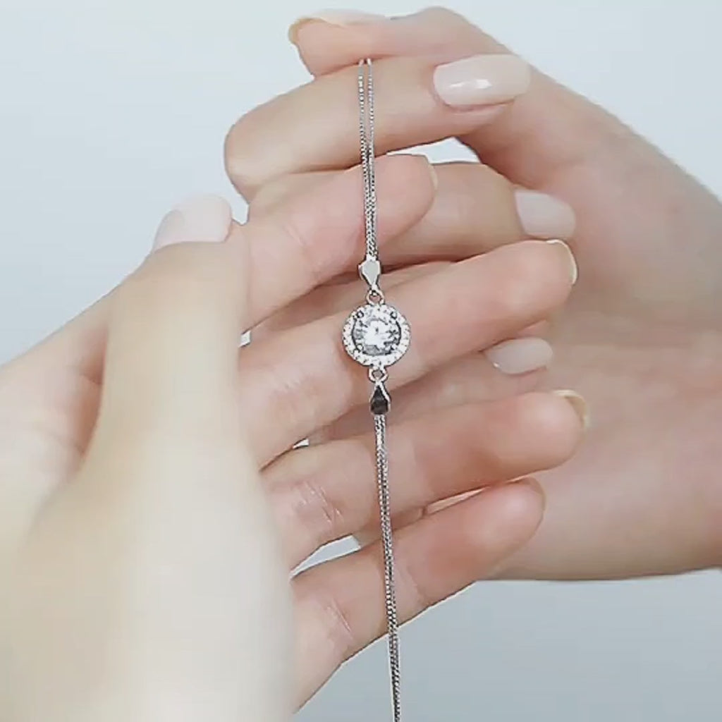 Lovely Women 92.5 Sterling Silver Cubic Zerconia Bracelets
