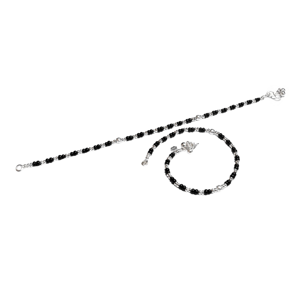 STERLING SILVER BLACK BEADS NAZARIA PAYAL