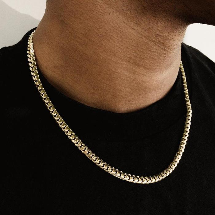 VYLAE REAL 18K MICRO GOLD PLATED CUBAN LINK CHAIN FOR MEN AND WOMEN