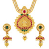 Traditional Laxmi Pendent Gold Plated Opera Style Necklace Set