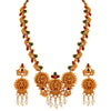 Laxmi Peacock Gold Plated Temple Jewelry Necklace Set For Women