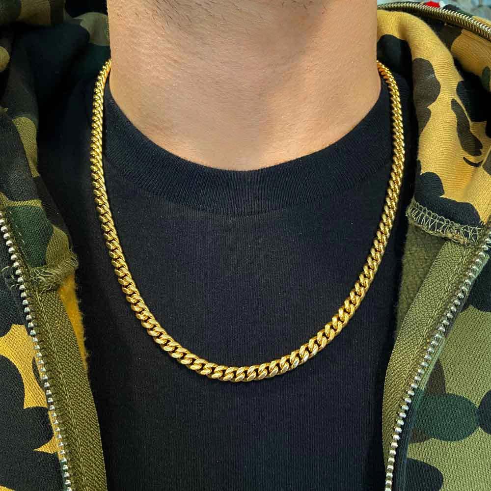 VYLAE REAL 18K MICRO GOLD PLATED CUBAN LINK CHAIN FOR MEN AND WOMEN
