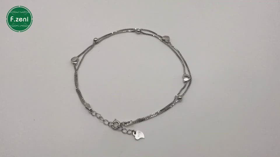 Charm Ankle Bracelet Anklets White Gold Plated 925 Sterling Silver