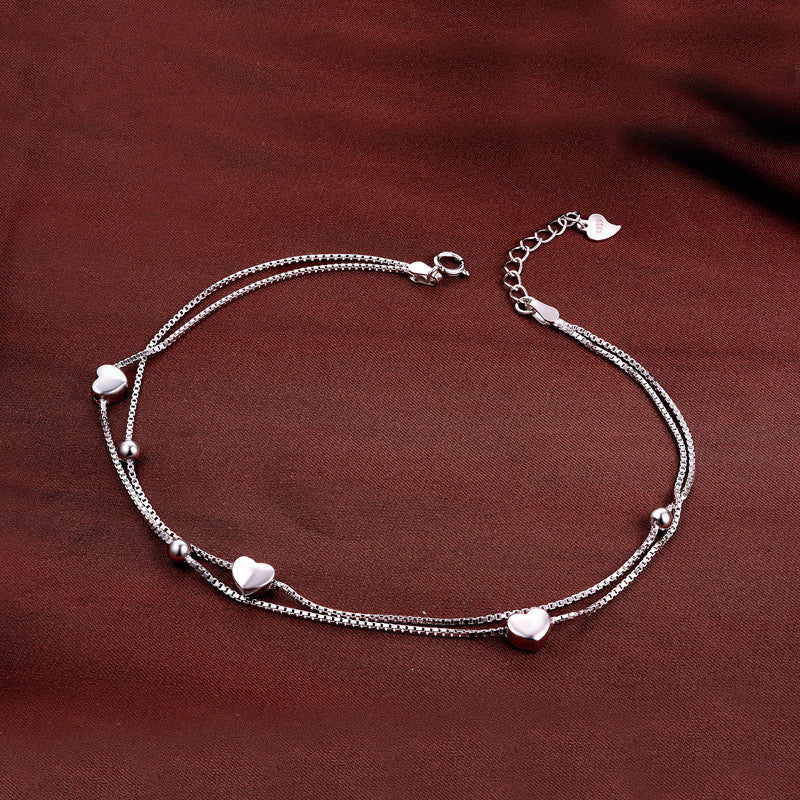 Charm Ankle Bracelet Anklets White Gold Plated 925 Sterling Silver