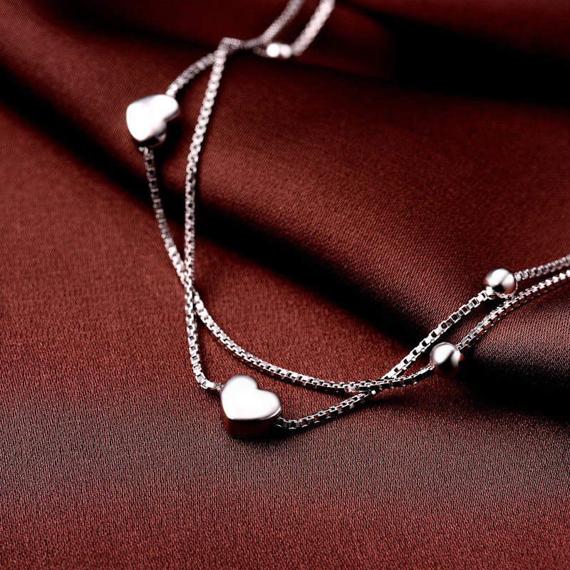 Charm Ankle Bracelet Anklets White Gold Plated 925 Sterling Silver