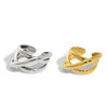 Adjustable Multi-Layer Winding Style Women Irregular Surface S925 Sterling Silver Ring Retro Design