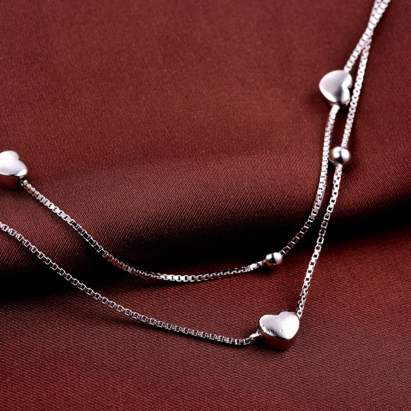 Charm Ankle Bracelet Anklets White Gold Plated 925 Sterling Silver