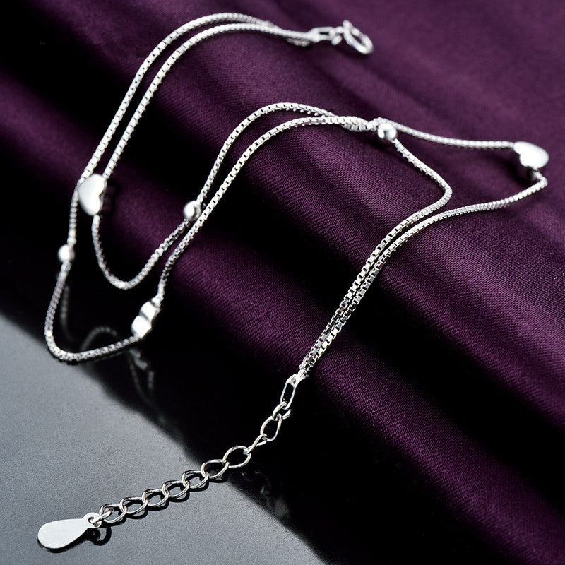Charm Ankle Bracelet Anklets White Gold Plated 925 Sterling Silver