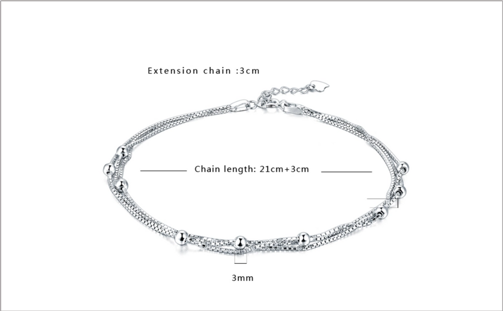 Sterling Silver 92.5 Fancy Anklet for Women