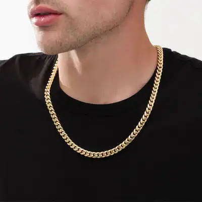 VYLAE REAL 18K MICRO GOLD PLATED CUBAN LINK CHAIN FOR MEN AND WOMEN