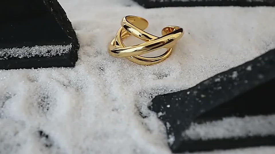 Adjustable Multi-Layer Winding Style Women Irregular Surface S925 Sterling Silver Ring Retro Design