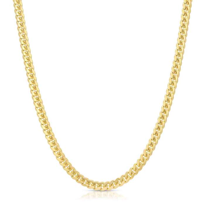 VYLAE REAL 18K MICRO GOLD PLATED CUBAN LINK CHAIN FOR MEN AND WOMEN